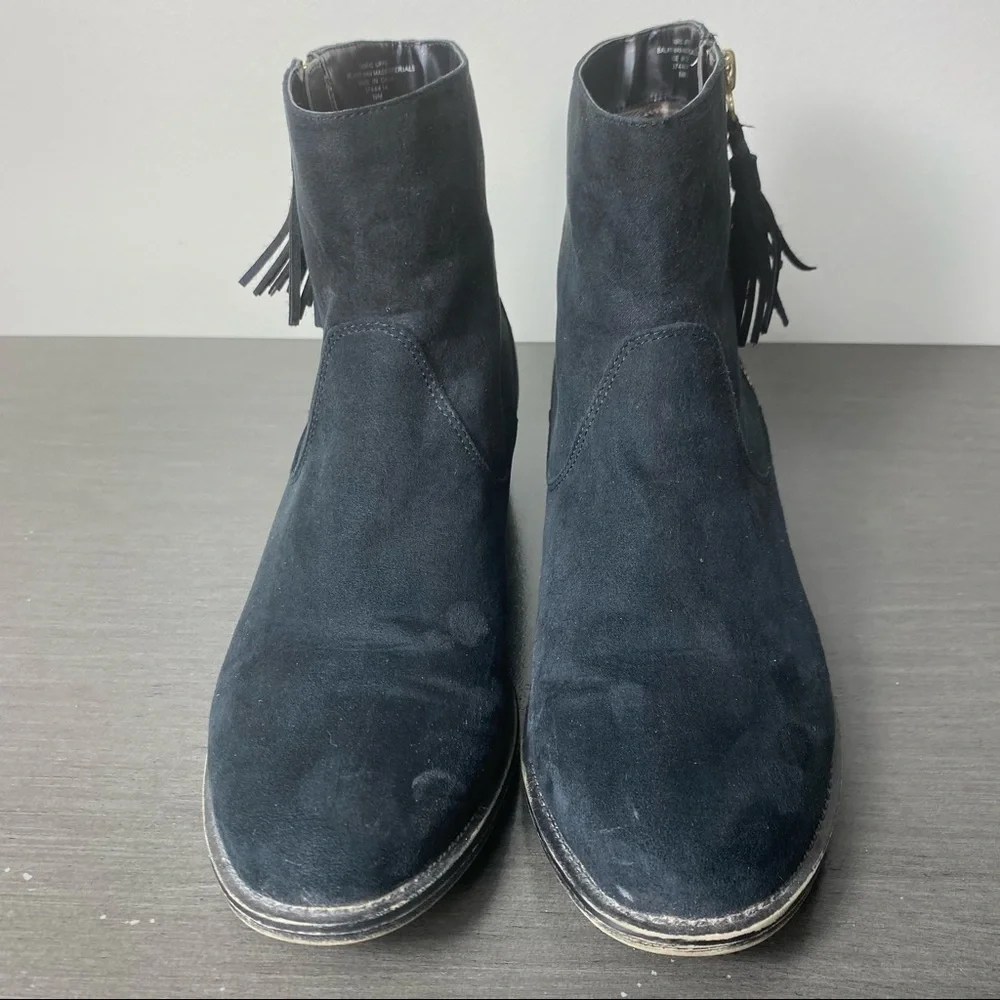 DIBA Side Zipper Tassel Black Bootie Boot